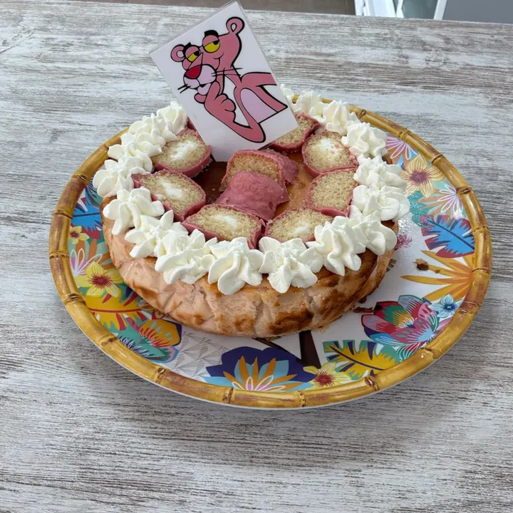 Tarta de queso Pantera Rosa